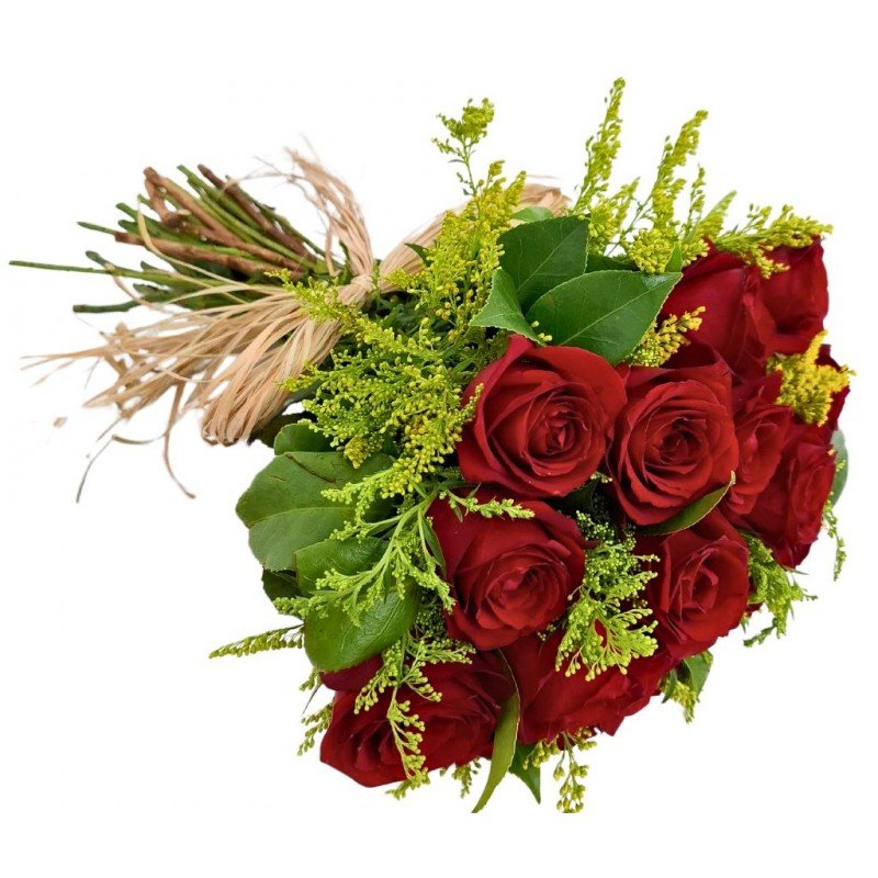 Buquê Rústico com 18 Rosas Buquê Rústico com 18 Rosas